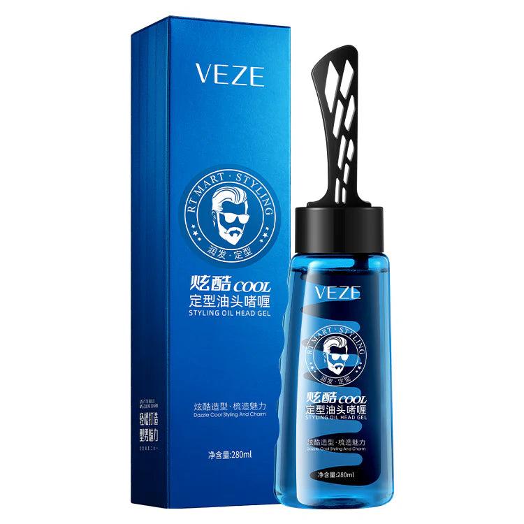 Veze™ Styling Head Oil Gel 2-in-1 | Hair Styling Gel with Built-In Comb