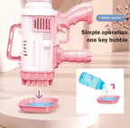 Kids 32-Hole Bubble Gun – Automatic Bubble Blower with Light & Music