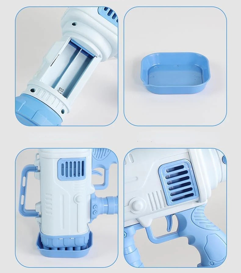 Kids 32-Hole Bubble Gun – Automatic Bubble Blower with Light & Music